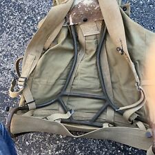 VTG 1942 WWII US ARMY MEESE? OD Canvas Metal Frame Backpack Rucksack Bag USA  picture