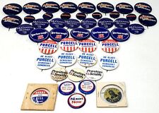 Lot of 46 Political Pins & Campagn Buttons Nixon, McGovern, Bentson, Purcell picture