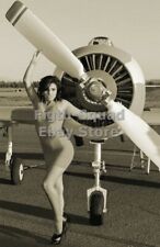 WW2 Picture Photo Nice Woman avia pinup retro vintage 6127 picture