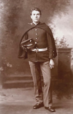 RARE INDIAN WARS - US MARINE CORPS MARINE in DRESS BLUE CAPE 1895 CABINET PHOTO picture