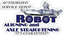 Robot Aligning Axle Straightening Metal Sign, Vintage Inspired Advertisement picture
