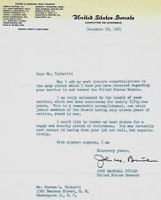 “Maryland Senator” John Marshall Butler Signed TLS Dated 1961 picture
