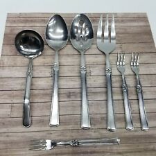 Orleans Silver Stainless Steel Japan Pattern 66 Serving Set Spoons Fork Flatware picture