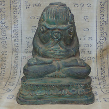 Phra Pidta Statue / Rare Vintage Buddhism Talisman Pitta Closed Eyes Collectible picture