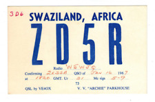 Ham Radio Vintage QSL Card     ZD5R 1967 SWAZILAND, Africa picture