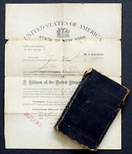 1800's ECCE ORIENTI Secret ESSENES CEREMONIES Masonic Book & CITIZENSHIP PAPER picture