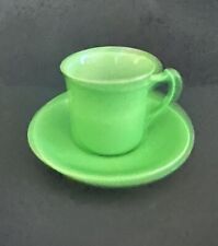 Vinatge Ashtead Pottery 2 Piece Cup &  Saucer Set Apple Green England picture