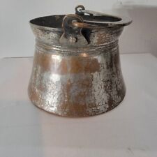  VTG Primitive Copper and Forged Iron Bucket Cauldron Hammered Antique Rustic picture