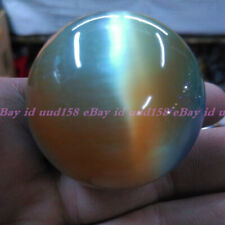 95g Rare Natural Quartz color Cat Eye Crystal Healing Ball Sphere 38-40mm Stand picture