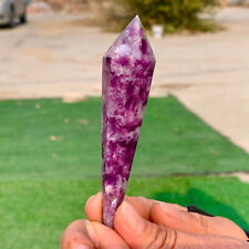 41G Natural lepidolite Crystal Quartz Single-End Terminated Wand Point Healing picture