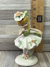 Antique Hand Painted by Lefton KW1002 Girl Figurine 4.7