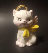 Vtg Napco Angel Kitten Kitty Cat Figurine Japan Halo Christmas Holiday picture