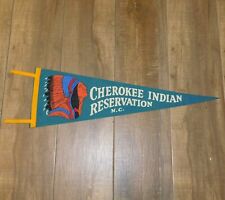 Vintage 1950s CHEROKEE INDIAN RESERVATION North Carolina 27 X 9 Travel Pennant picture