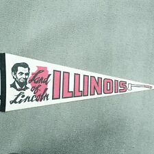 Souvenir Pennant Illinois Land Of Lincoln Abraham Red Black  picture