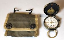 WWI Cruchon & Emons (France)  US Engineer Corps Compass in Canvas Pouch c. 1917 picture