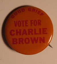 Vintage Good Grief Vote For Charlie Brown Pin  picture