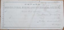 Carson, NV 1870 Document, Agricultural Mining and Mechanical Society Certificate picture