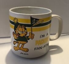 Vintage Garfield Green Bay Packers Fan Football Coffee Cup Mug Collectible 1978 picture