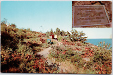 Ogunquit Maine View From Famous Marginal Way Plaque Ocean USA Vintage Postcard picture