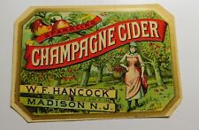 Vintage Champagne Cider Label...Madison, New Jersey picture