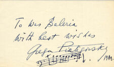 GREGOR PIATIGORSKY - INSCRIBED AUTOGRAPH MUSICAL QUOTATION SIGNED 1949 picture