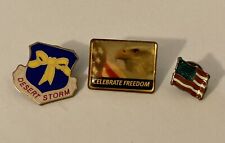 Vintage Desert Storm Celebrate Freedom Flag Pins (Lot Of 3) picture