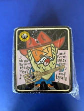 MINT 2002 Einstein Bros Bagels Retro METAL lunchbox BUCKAROOS shrink-wrap UNUSED picture