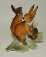 Lorenz Hutschenreuther Squirrel Holding Acorn on Green Leaf Figurine - MINT picture