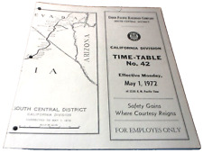 MAY 1972 UNION PACIFIC CALIFORNIA DIVISION EMPLOYEE TIMETABLE #42 picture