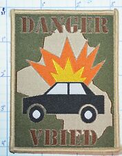 US ARMY IRAQ FREEDOM DANGER VBIED VEHICLE BORNE IMPROVISED EXPLOSIVE WOVEN PATCH picture