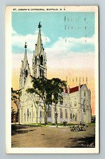 Buffalo NY-New York, St Josephs Cathedral, Religion, Outside, Vintage Postcard picture