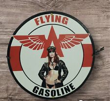 RARE FLYING A GASOLINE PINUP BIKINI BABE PORCELAIN GAS OIL SERVICE GARAGE SIGN picture