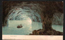 Postcard Blue Grotta Capri Cave Boat Underground Paddle Rowboats Oars Ocean Sea picture