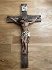 Jesus Nailed On The Cross Christian Hanging Wall Crucifix, INRI 14 Inch picture