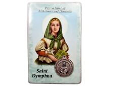 Saint Dymphna Patron of Alzheimer's an Dementia Pendant Medal Prayer Card 3.5 In picture