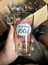 Kronenbourg 1664  16 oz. French Beer Glasses Barware ~ 5 7/8