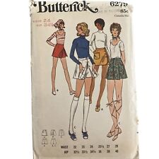 Vintage Butterick Sewing Pattern 6279 Wrap Button Mini Skort W: 24