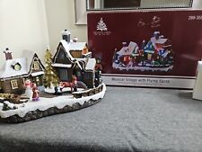 Enchanted Forest Christmas Village Home with Flying Santa picture