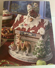 Fitz & Floyd St Nick Cookie Jar Santa On Village Rooftop 14
