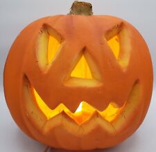 Vintage Gemmy Light Up Pumpkin Jack O Lantern Halloween Scary Horror Foam Mold picture