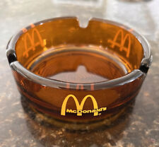 Vintage Rare 1970’s McDonald’s Light Amber / Yellow Glass Ashtray Spiral Bottom picture