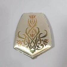 Vintage American Beauty by Elgin Compact 1940s Art Deco Silver Tone Floral  picture