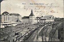 1907 Basel Switzerland PC Neuer Bundes-Bahnhof/ Train station picture