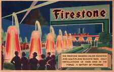 VINTAGE POSTCARD ADVERTISING FIRESTONE TIRE & RUBBER CO. SINGING FOUNTAIN 1933 picture