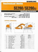 Original Samsung Model SE280 SE280LC Hydraulic Excavator Technical Data Brochure picture