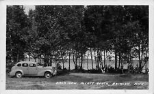 RPPC Brimley Michigan Alcott Beach c1953 Vintage Car Chippewa County Postcard picture