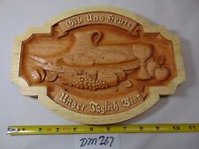 German Wall Hanging Plaque Religious Lords Prayer Our Daily Bread Wood 10 5/8