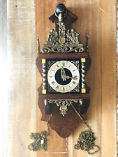 Vintage Dutch Clock Nu Elck Syn Sin  Beautiful Condition Needs Weights Holland picture