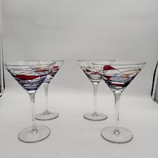 4 Coronet Barcelona Sagrada Hand Blown Mosaic Martini Glasses Milano 7” picture