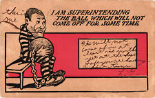I Am Superintending the Ball Which Will Not Come Off Humor Comic Postcard picture